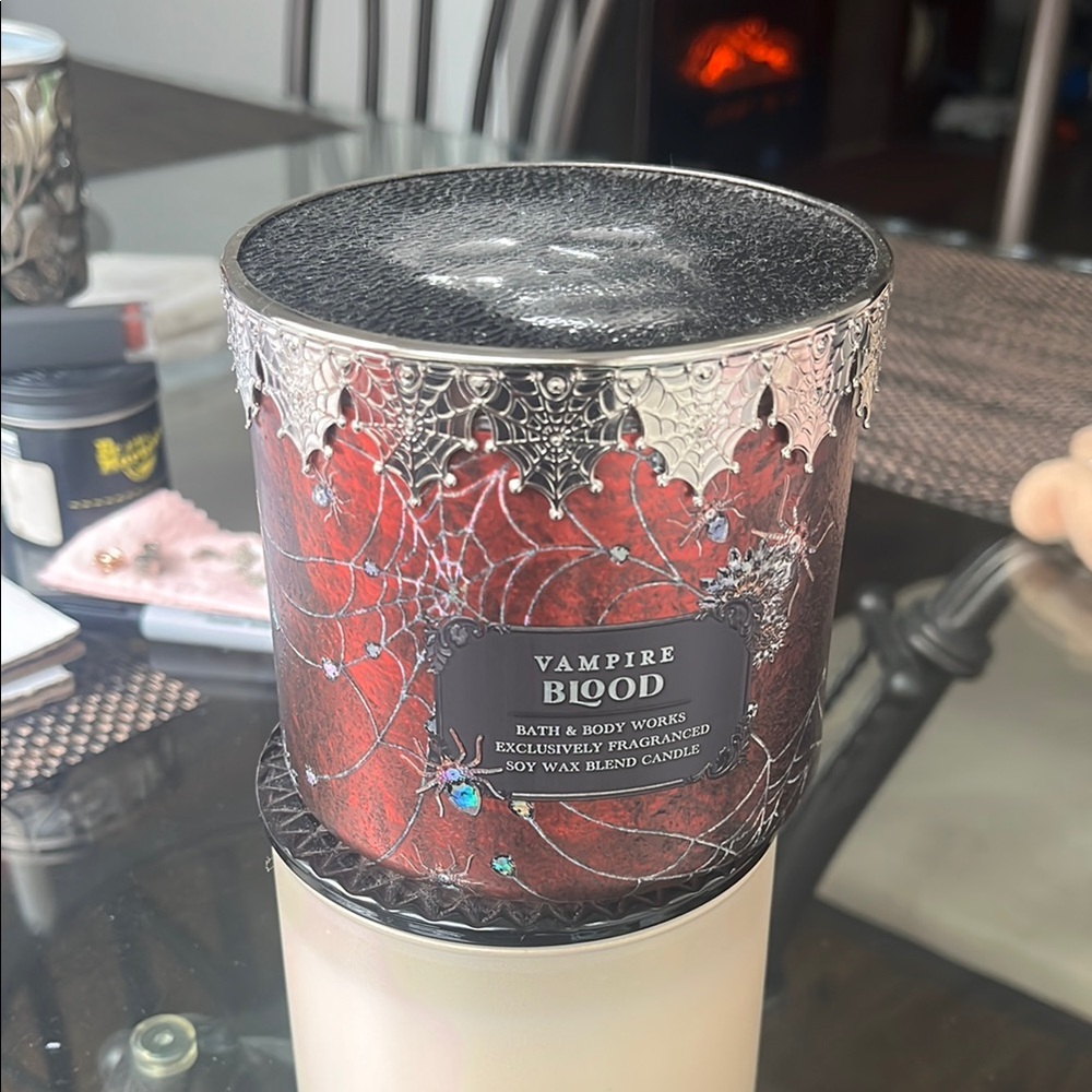 Bath & Body Works Vampire Blood Candle - Red and Silver